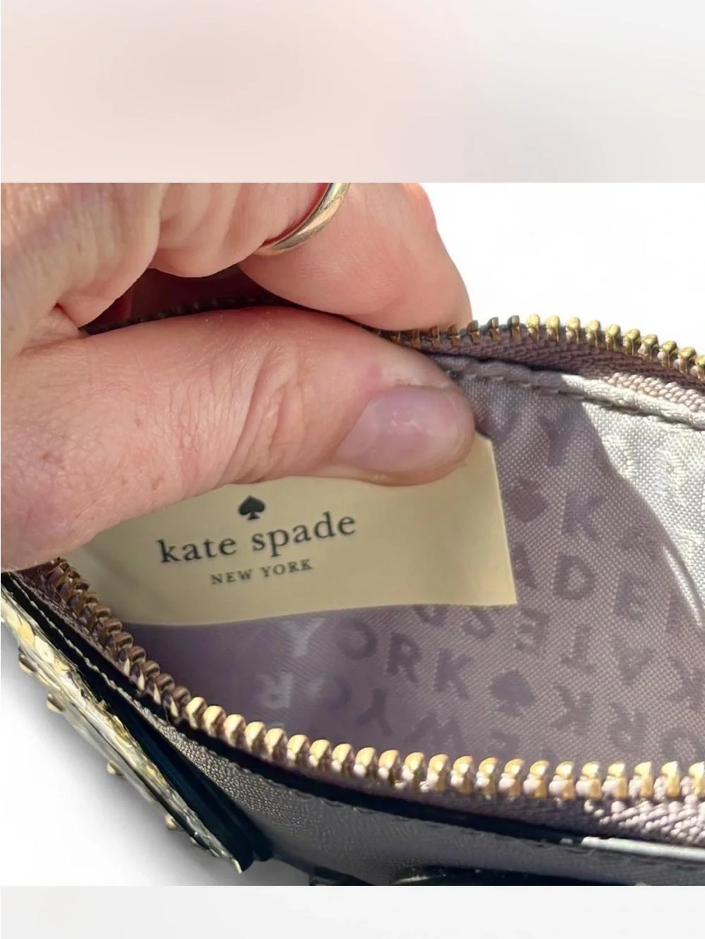 Kate Spade Poppy Star Bright Owl card holder / coin purse leather
